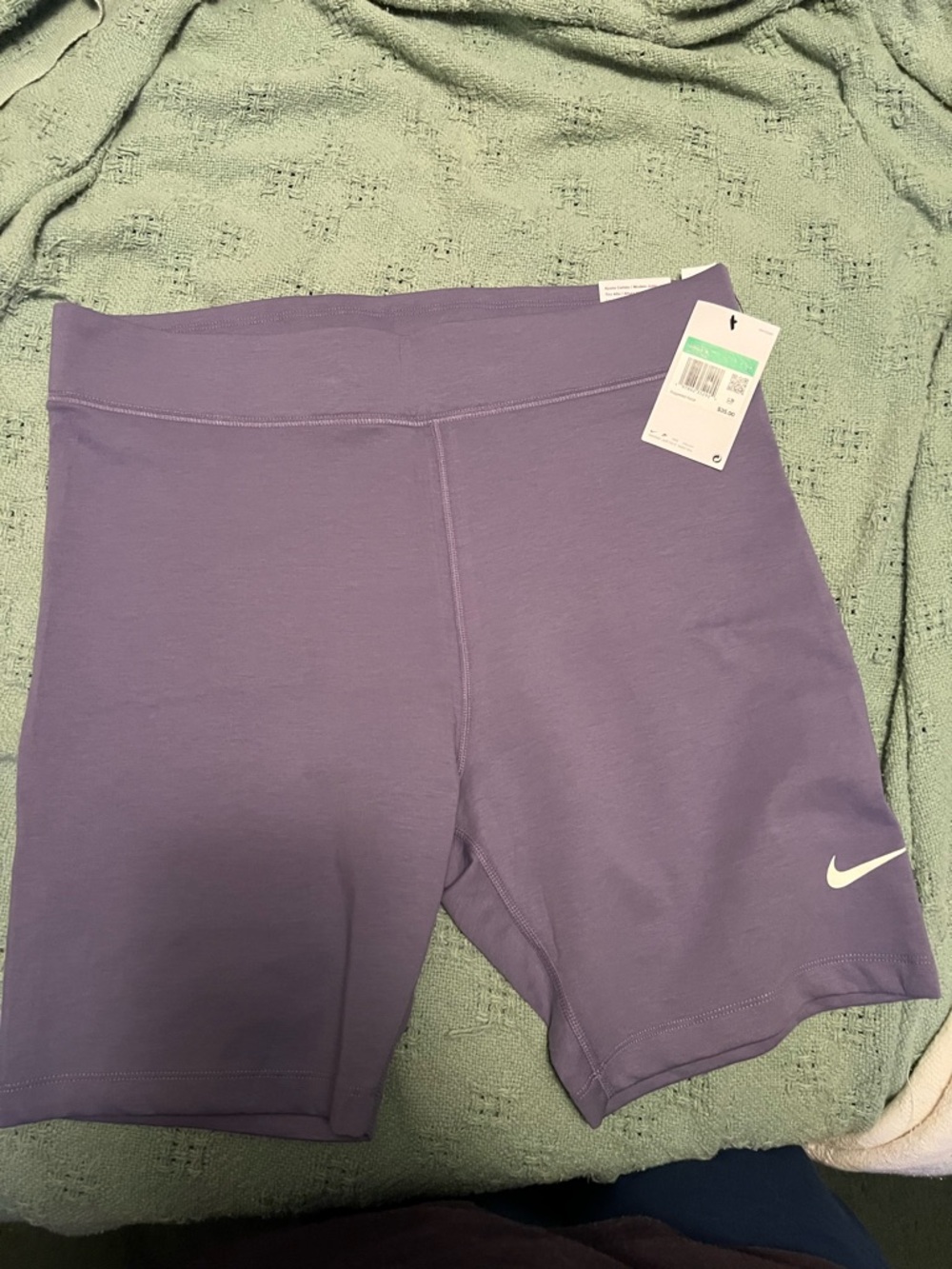 Nike Women’s Lavender Bike Shorts with White Swoosh
